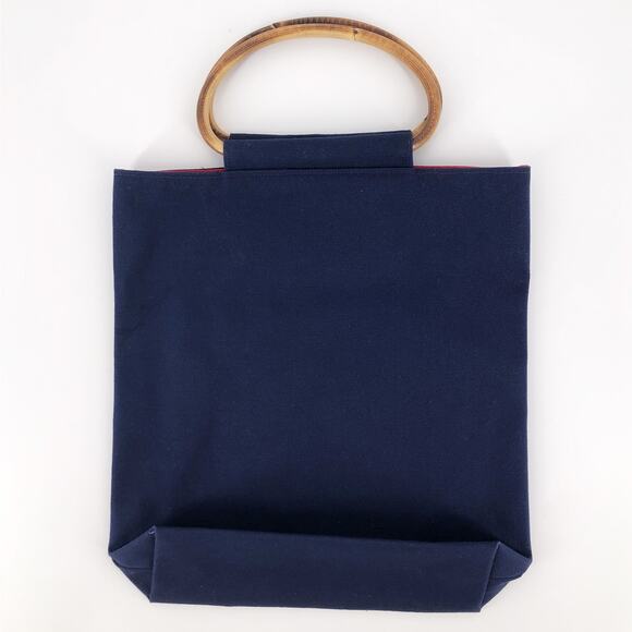 80s wood handle floral purse bag 1980s vintage - Picture 4 of 7